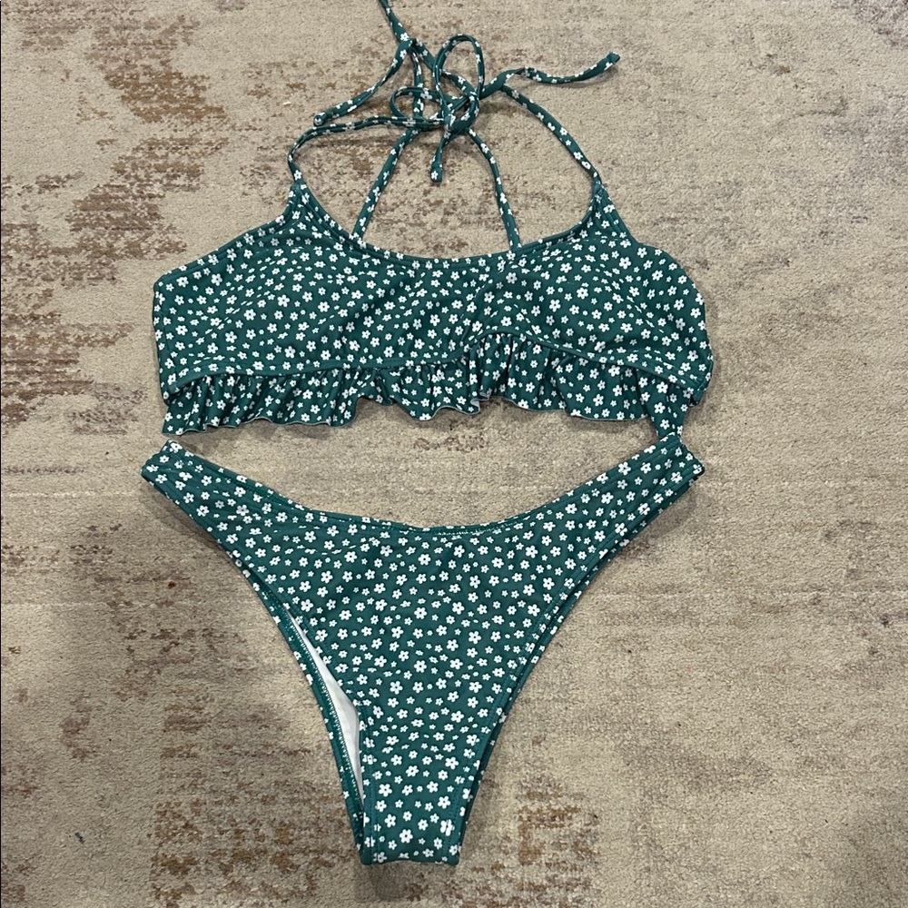 Floral Green Bikini Set